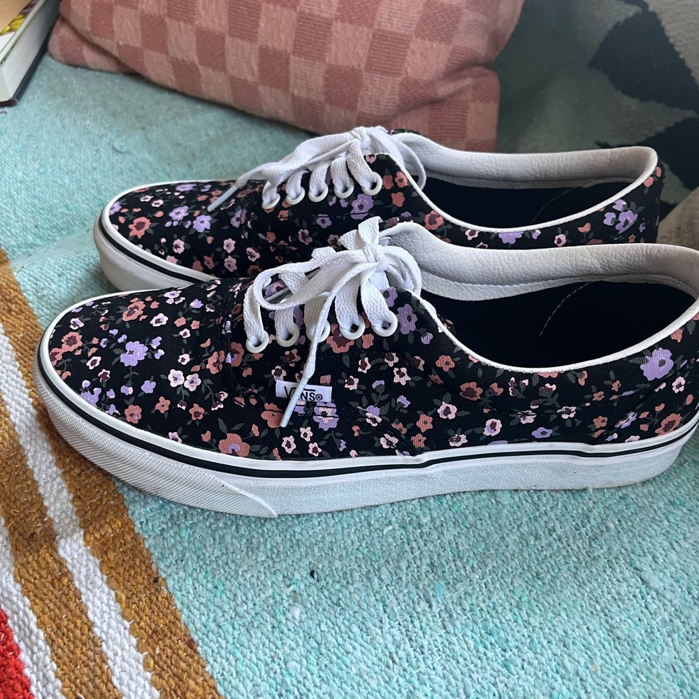 Black Floral Vans